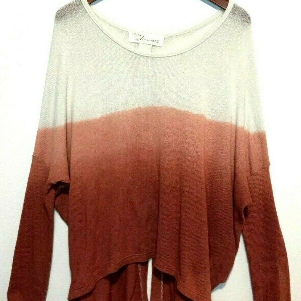 Vintage Havana Ombre Long Sleeve Thin Knit Top